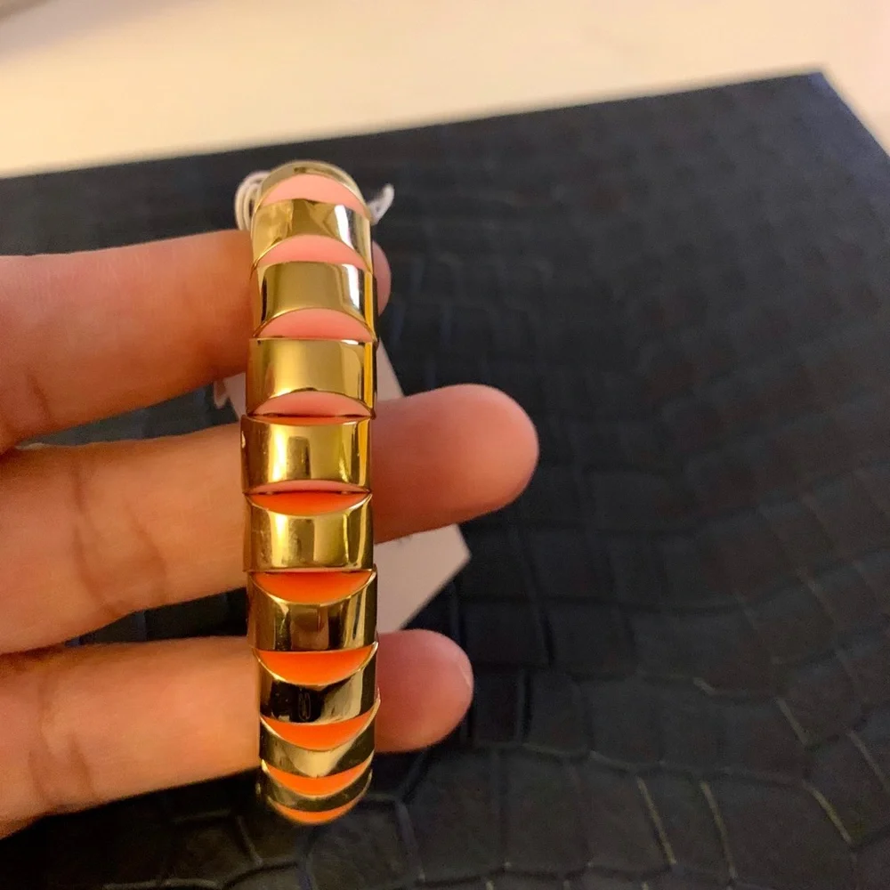 kate spade♠️sliced scallops metal stretch bracelet - Picture 4 of 8